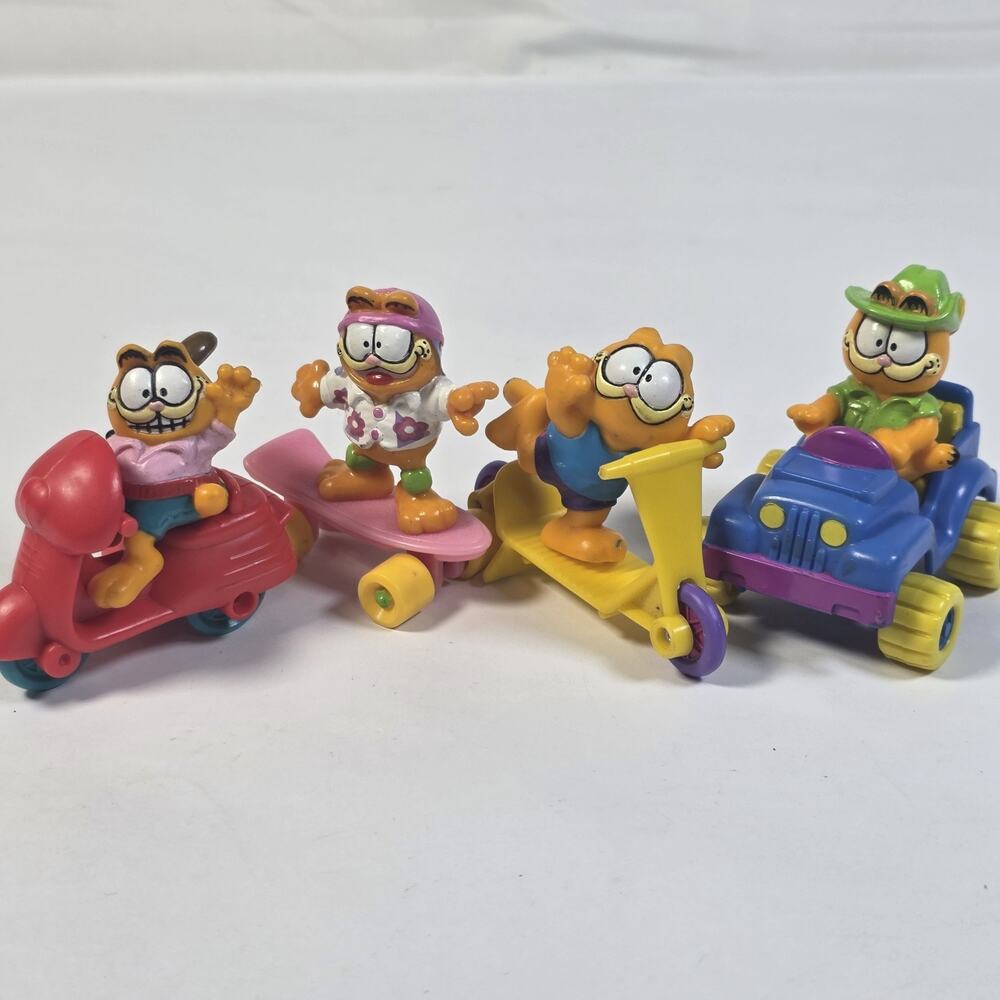 Vintage Lot Of McDonald's GARFIELD Happy Meal Toys 1988 Complete Set Of 4